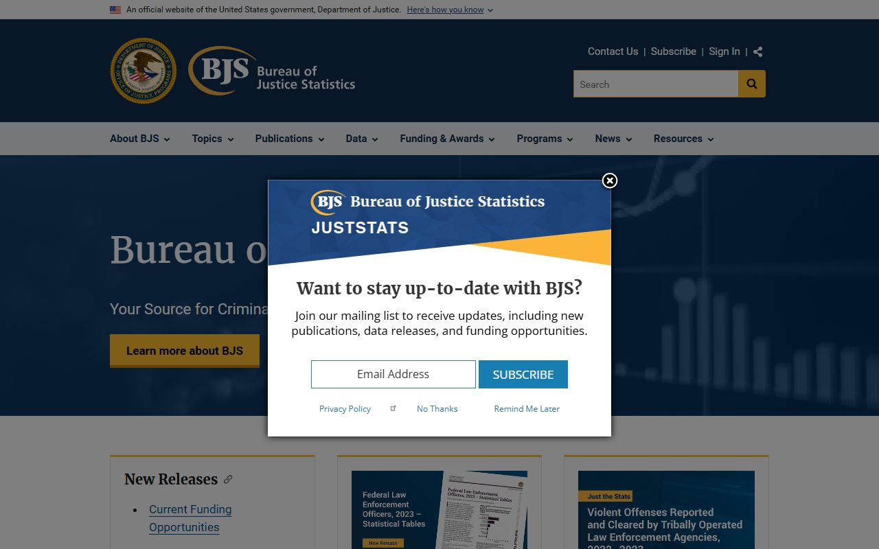 Bureau of Justice Statistics site for Rockingham County jail population context