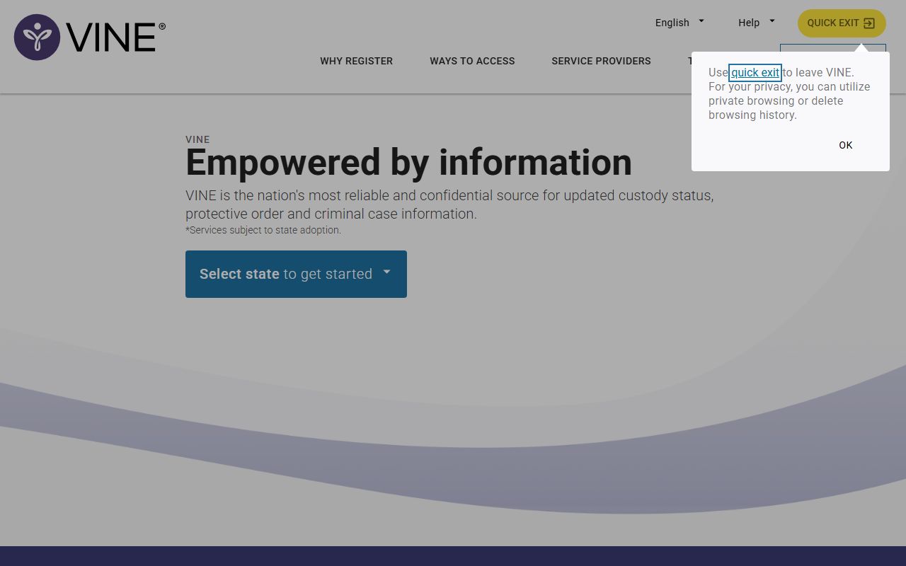 VINELink custody notification search for Rockingham County released inmates